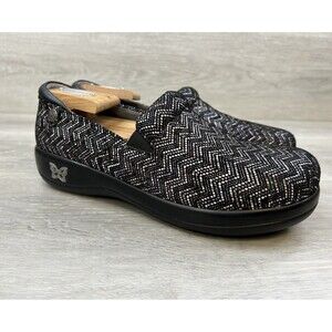 Alegria Keli KEL-431 Women's Clogs Black Embossed Paisley Shoes Size 8.5
